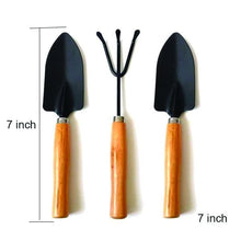 Load image into Gallery viewer, Your Brand Gardening Tools - Falcon Gloves, Flower Cutter/Scissor & Garden Tool Wooden Handle (3pcs-Hand Cultivator, Small Trowel, Garden Fork)