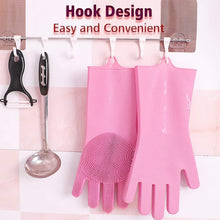 Load image into Gallery viewer, 714 Reusable Silicone Cleaning Brush Scrubber Gloves (Multicolor)