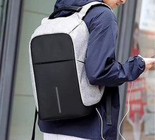 Load image into Gallery viewer, 1208 Smart Grey Laptop Backpack with USB Plug Charging Port