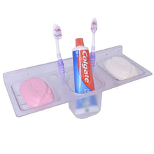 Load image into Gallery viewer, 756_ABS Plastic 4 in 1 Multipurpose Kitchen/Bathroom Shelf/Paste-Brush Stand/Soap Stand/Tumbler Holder/Bathroom Accessories