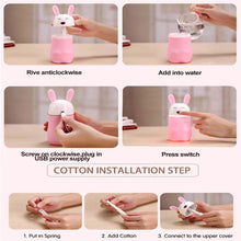 Load image into Gallery viewer, 361 Lovely Rabbit Air Humidifier USB Aroma Diffuse with LED Lamp Mini Ultrasonic Cool Mist Maker Fugger for Office Car Air Purifier