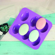 Load image into Gallery viewer, 0774 Silicon 6 Cavity Non Stick Oval Shape Mould Tray
