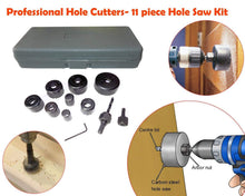 Load image into Gallery viewer, 428 Wood Hole Saw Cutting Set (11 pcs, 19-64mm, Multicolour)
