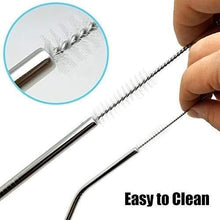 Load image into Gallery viewer, 581 Stainless Steel Straws &amp; Brush (4 Bent straws, 1 Brush) -5pcs
