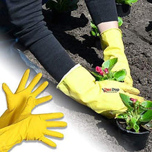 Load image into Gallery viewer, DeoDap Gardening Tools - Reusable Rubber Gloves, Pruners Scissor(Flower Cutter) &amp; Garden Tool Wooden Handle (3pcs-Hand Cultivator, Small Trowel, Garden Fork)
