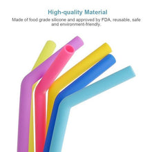 Load image into Gallery viewer, Your Brand Food Grade Silicone Straws(4pc), Stainless Steel Straws(4pc) &amp; Straw Cleaning Brush(2pc)
